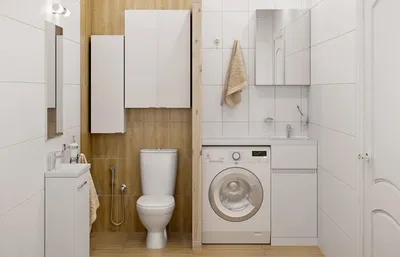 Четыре варианта, как разместить в маленькой ванной комнате стиральную  машинку и систему хранения\u0026nbsp; – советы по самостоятельному ремонту от  Леруа Мерлен в Москве