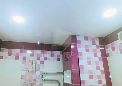 Матовый белый натяжной потолок для ванной комнаты НП-1371 - цена от 840  руб./м2