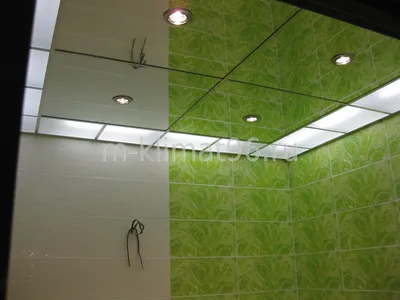 Кассетный потолок в ванной комнате - 74 фото