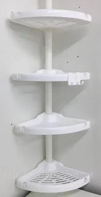 Угловая полка для ванной пластик белый, цена 582 грн — Prom.ua  (ID#982070578)