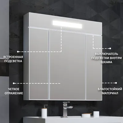 Шкаф зеркальный (зеркало шкаф) для ванной комнаты (подвесной / навесной)  Фреш с подсветкой 80 см — купить в интернет-магазине OZON с быстрой  доставкой