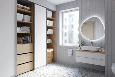 Шкаф-купе в ванную комнату - купить Шкафы-купе на заказ в Москве от  компании «LORENA кухни»
