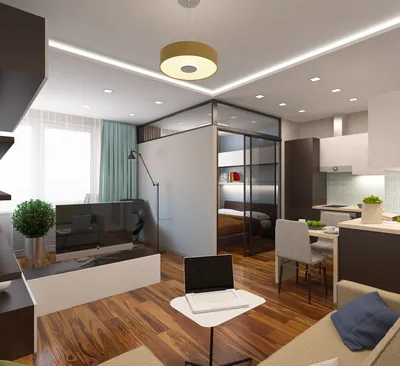 Дизайн студии 28 кв м: современный интерьер, планировка и зонирование  квартиры с фото