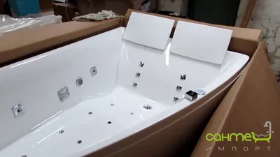 Гидро-аэромассажная ванна на двоих с подголовниками Volle 12-88-100 R  (santehimport.ua) - YouTube