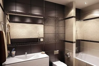 Коричневые ванные комнаты с серой плиткой –135 лучших фото-идей дизайна  интерьера ванной | Houzz Россия