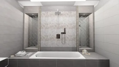 Ремонт ванной комнаты 7 кв.м серого цвета «Виталина».