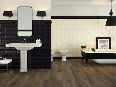 Черно-белая ванная комната: классика в разных стилях (ФОТО) | Дизайн и  интерьер ванной комнаты