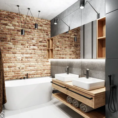 Ванная под кирпич: разновидности и варианты установки в комнате (50 фото) |  Дизайн и интерьер ванной комнаты