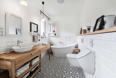 Ванные комнаты в скандинавском стиле - 48 фото