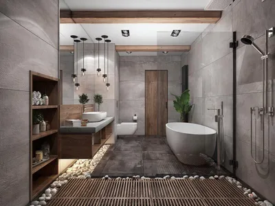 Дизайн ванной комнаты в стиле лофт - 60 фото