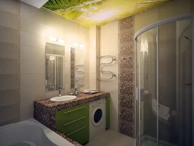 Планировка ванной в панельном доме - 61 фото