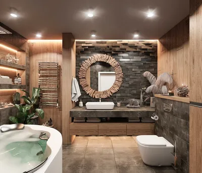 Дизайн ванной комнаты с угловой ванной 7 кв.метров | NaadaDesign Дизайн  Студия | Дзен