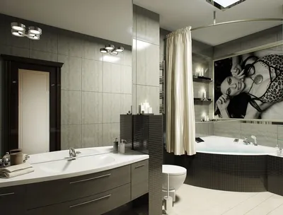 Выбираем дизайн для ванной комнаты с угловой ванной