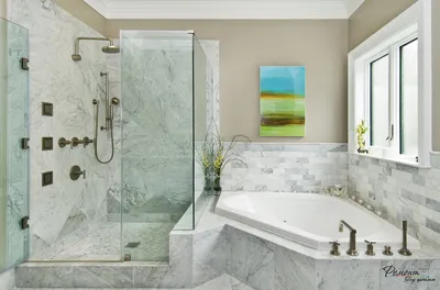 Дизайн угловой ванной – красивый интерьер ванной комнаты на фото