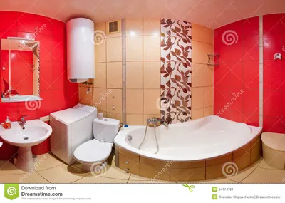 Красная ванная комната стоковое изображение. изображение насчитывающей  реально - 54774781