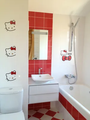 Красная ванная детская комната\". Москва, автор Марина Аскерова, конкурс \" ванная комната: скрытые возможности\" | PINWIN - конкурсы для архитекторов,  дизайнеров, декораторов