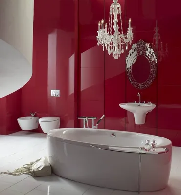 Красная ванная комната – выбор страстных натур