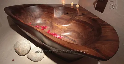 Дизайнерская ванна Balena из ореха Noce Rossa 373391151 треугольной формы