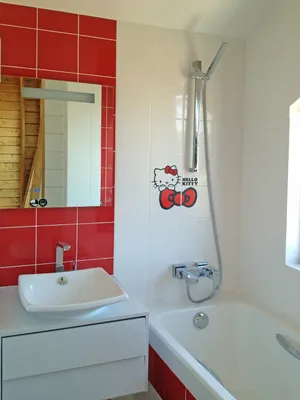 Красная ванная детская комната\". Москва, автор Марина Аскерова, конкурс \" ванная комната: скрытые возможности\" | PINWIN - конкурсы для архитекторов,  дизайнеров, декораторов