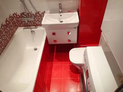 Фото ванной комнаты с красной плиткой » Современный дизайн на Vip-1gl.ru