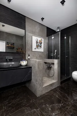 Ванные комнаты с черной плиткой –135 лучших фото-идей дизайна интерьера  ванной | Houzz Россия