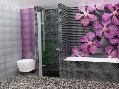 Панно из плитки в ванную комнату: 100 фото-идей дизайна керамической и  стеклянной плитки