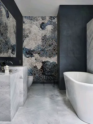 Мозаика в ванную комнату, панно из мозаики \"Blue Sky\" – заказать на Ярмарке  Мастеров – SABOWRU | Панно, Москва