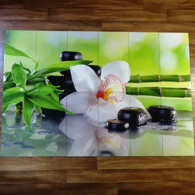 Интерьерное панно на стену из плитки - Орхидея - Купить керамическую  фотоплитку для ванной в Днепре ТМ Pavlin Art