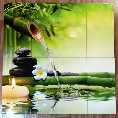 Настенное интерьерное панно из плитки - Бамбук - Купить керамическую  фотоплитку для ванной в Днепре ТМ Pavlin Art