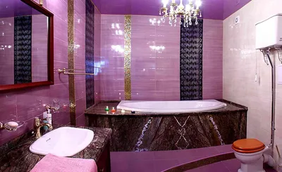 Бело фиолетовая ванная комната - 73 фото