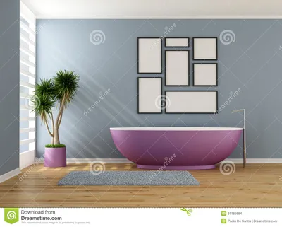 Голубая ванная комната с фиолетовой ванной Иллюстрация штока - иллюстрации  насчитывающей афоризмов, дивизионов: 31186684