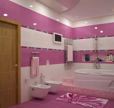 Плитка фиолетовая в ванную - 67 фото
