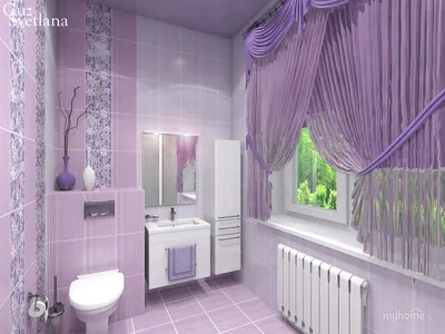 Дизайн ванной комнаты в фиолетовом цвете » Картинки и фотографии дизайна  квартир, домов, коттеджей