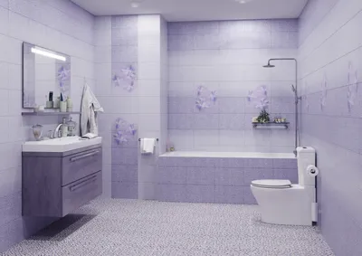Сиреневая плитка для ванной комнаты (58 фото)