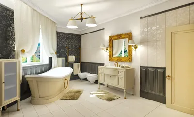 Ванная комната в классическом стиле +75 фото дизайна и интерьера