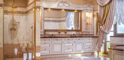 Купить комплект мебели для ванной комнаты в респектабельном классическом  стиле