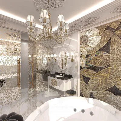 Дизайн классической ванной комнаты в светлых тонах