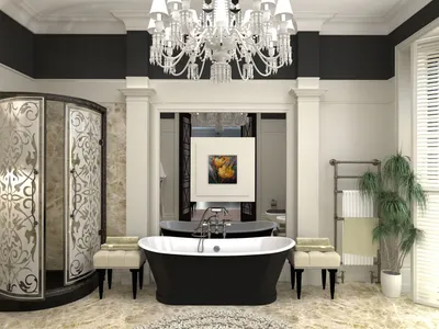 3D рендеринг ванной комнаты в современном классическом стиле . стоковое  фото ©Richman21 113064764