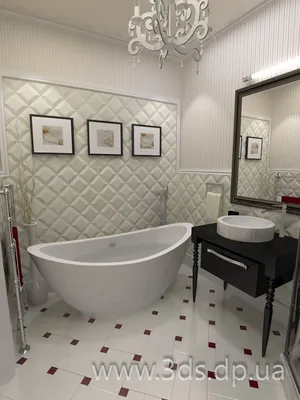 Бежевый интерьер ванной комнаты в классическом стиле
