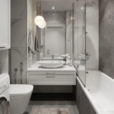 Небольшая ванная комната в современном стиле - 70 фото