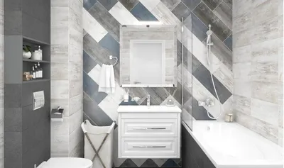 Дизайн плитки в ванной - как правильно выбрать, варианты отделки комнаты,  виды кафеля, идеи оформления с фото