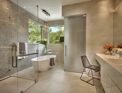 Ванная без плитки: идеи отделки и варианты оформления комнаты (50 фото) |  Дизайн и интерьер ванной комнаты