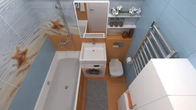 Дизайн ванной комнаты на заказ. Решение Облако 53: Ванная в Сталинке