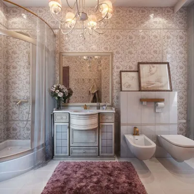 Ванные комнаты в классическом стиле - 75 фото