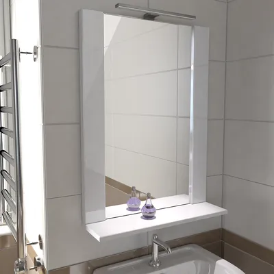 Зеркало для ванной комнаты Асти 60 Emmy с подсветкой и полочкой