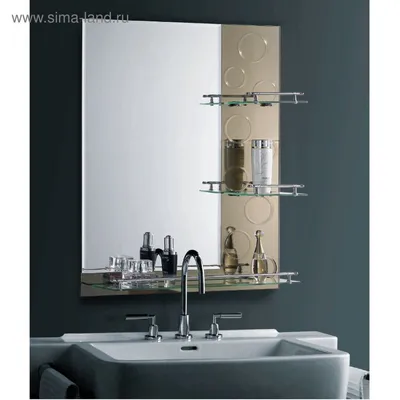 Зеркало в ванную комнату, двухслойное 80×60 см \"Ассоona A622\