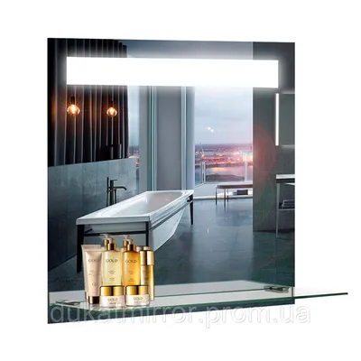 Зеркало в ванную комнату с полочкой и подсветкой, цена 2000 грн — Prom.ua  (ID#1483014849)