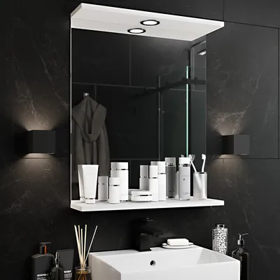 Зеркало для ванной Эко 50х14х74 см с подсветкой и полочкой — купить в  интернет-магазине OZON с быстрой доставкой