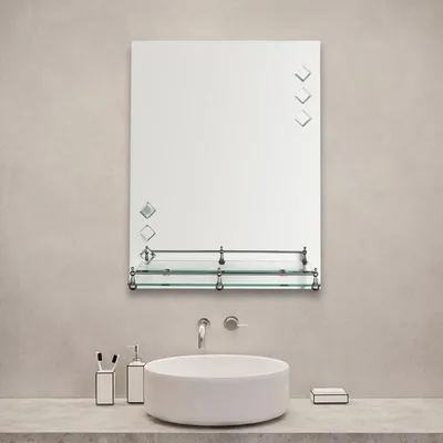 Зеркало в ванную комнату Ассоona, 60×45 см, A616, 1 полка (1215463) -  Купить по цене от 1 599.00 руб. | Интернет магазин SIMA-LAND.RU