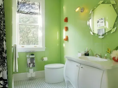 Крашеные стены в ванной комнате - 50 фото